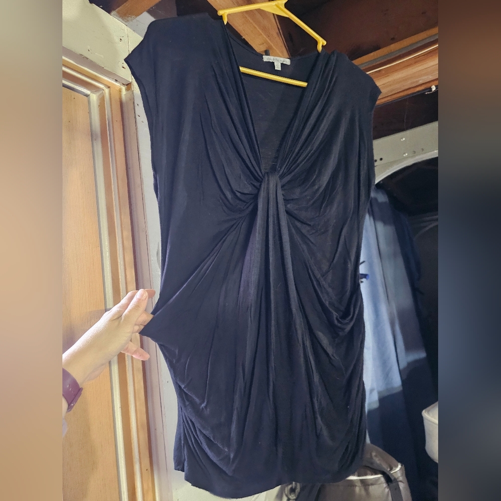 Charlotte Russe Black Ruched Blouse